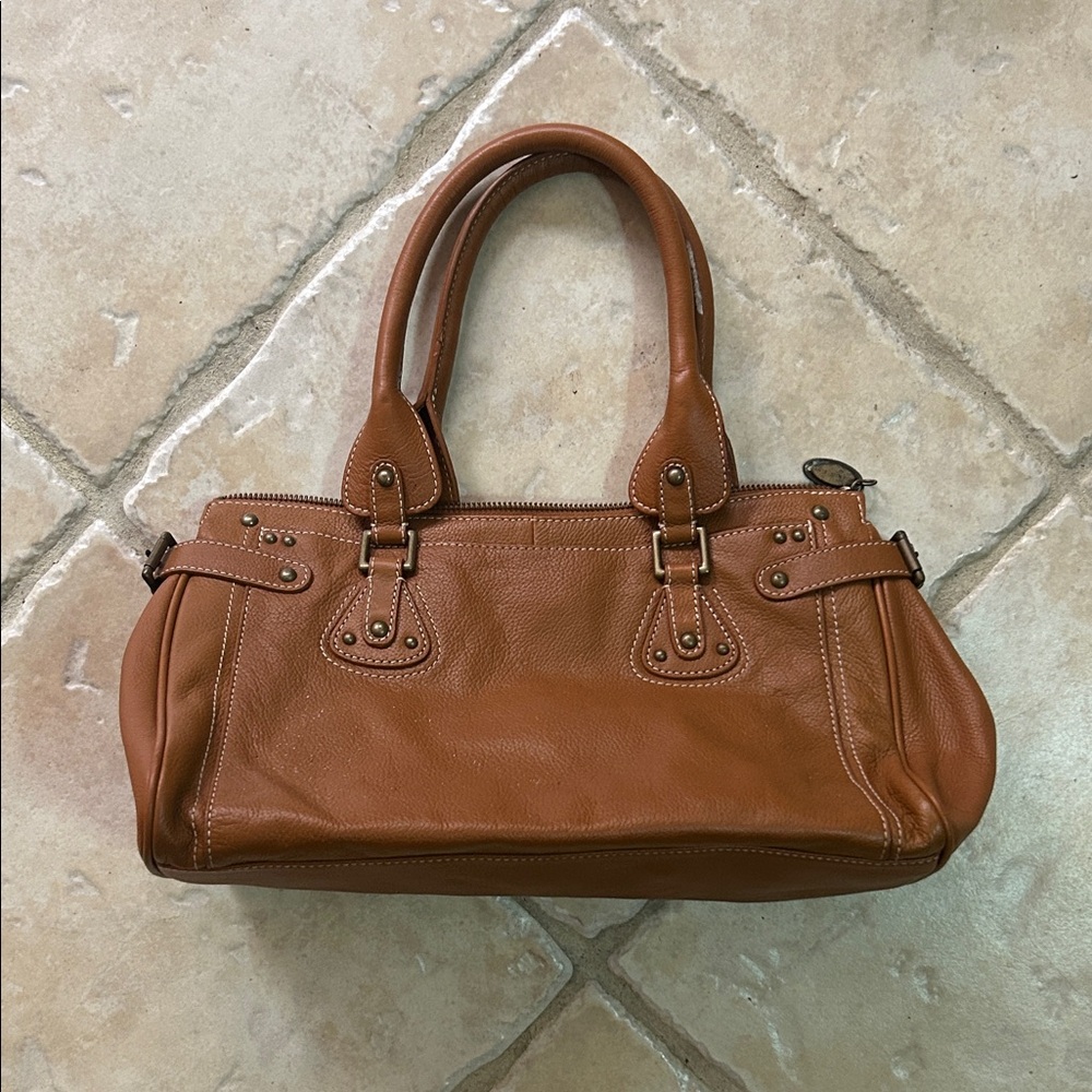 Gianni Bini Caramel Leather Satchel